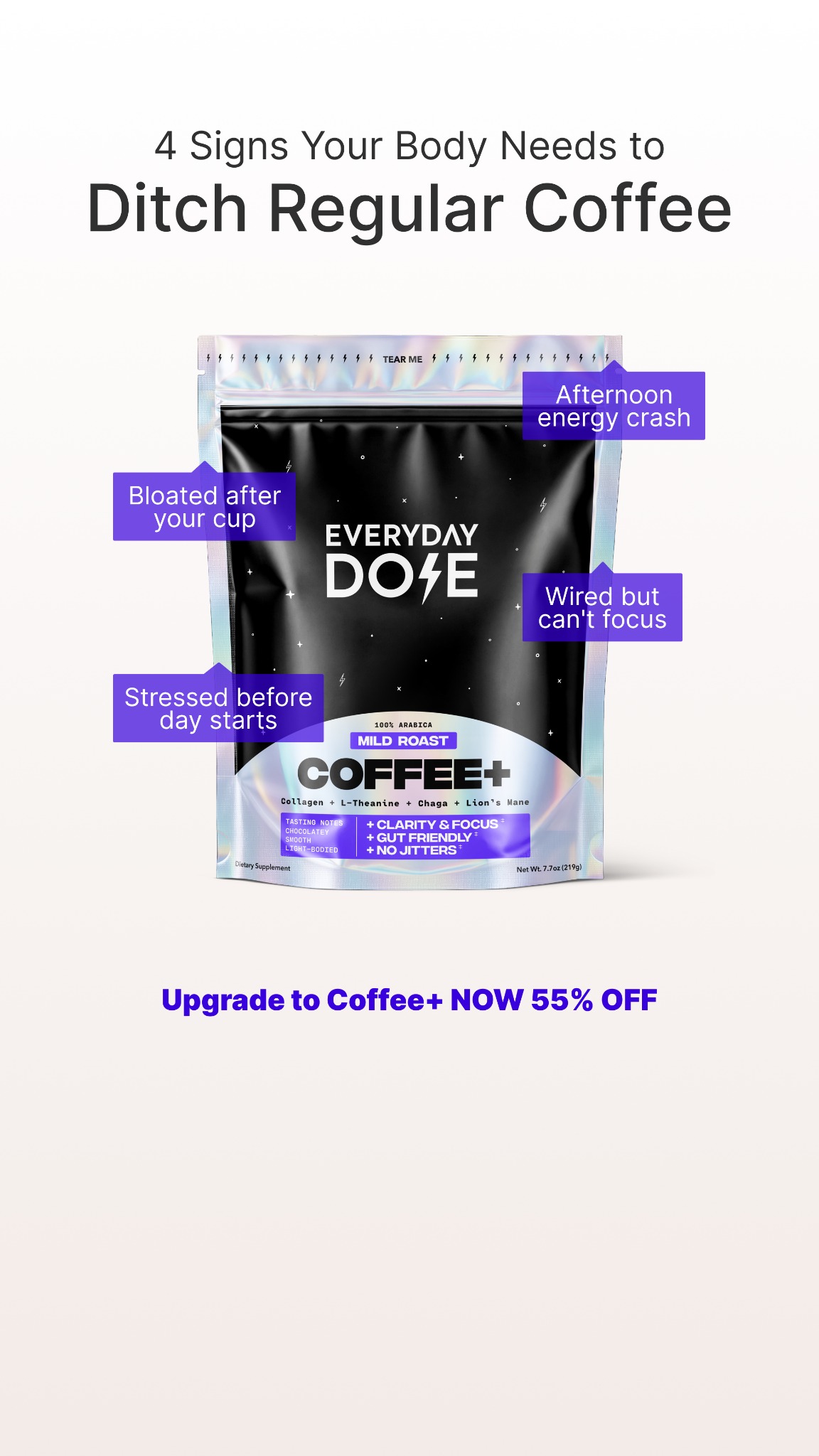 Everyday Dose ad: 4 signs your body needs to ditch regular coffee